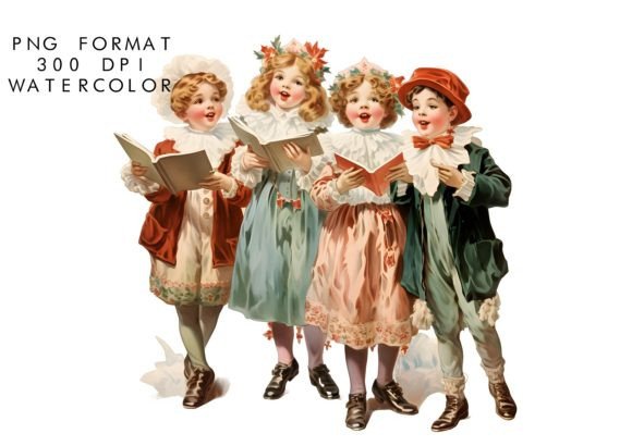 Download Watercolor Christmas Carol Sublimation - Sub Collection
