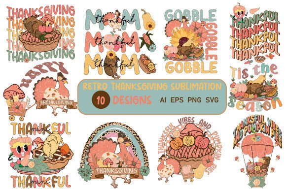 Download Retro Thanksgiving Sublimation Bundle - Sub Collection