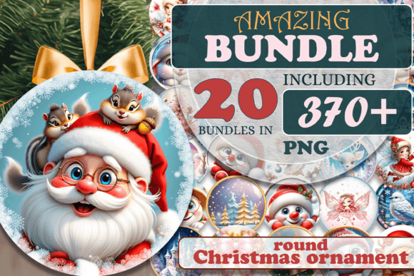 Download Round Christmas Ornaments Sublimation Bundle - Sub Collection