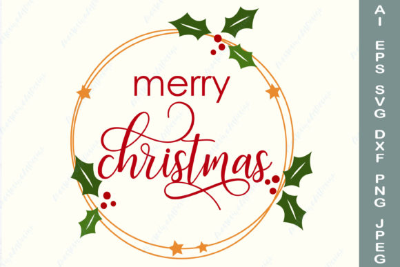 Download Merry Christmas Holly Wreath Svg - Holly wreath svg Collection