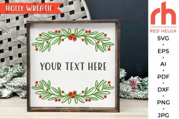 Download Holly Wreath SVG, Christmas Border DXF - Holly wreath svg Collection