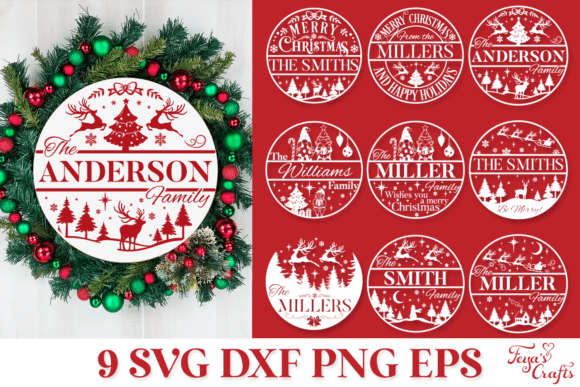 Download Christmas Family Name Door Sign SVG - Christmas family name door sign svg Collection