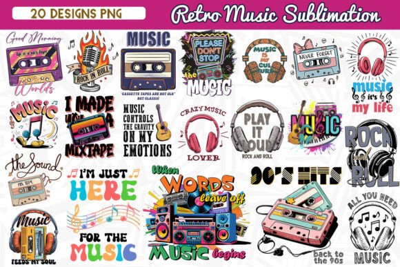 Download Retro Music Sublimation Bundle - Sub Collection
