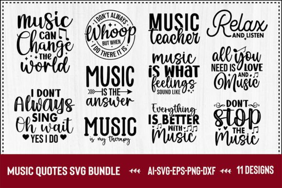 Download Music Quotes Svg Bundle - Premium Resources