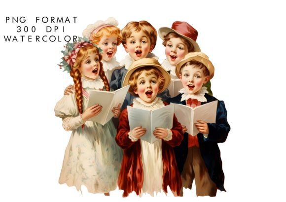 Download Watercolor Christmas Carol Sublimation - Sub Collection